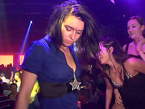 Wild soiree ladies get inebriated and disrobe while at a club