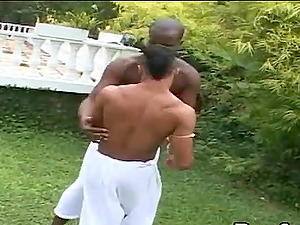 Sexy Brazilian bottom bum fucked by a big black dick