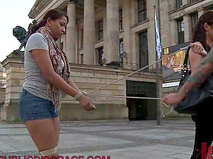 Dark-hued Whore Restrain bondage Harassment Public Fucking Act