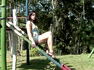 Nature loving hot arse shemale stripteasing outdoor