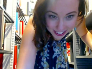 Naked woman in the public library