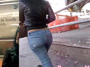 Candid Leather Puerto Rican Booty