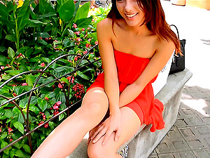 Beautiful Melody can't resist flashing us in the public