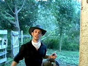 Gay cowboys suck each others big dicks and fuck outdoors