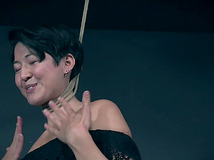 Mia Torro choked, tied up and pussy abused in a dungeon