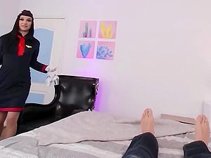 Hot Skinny Stewardess Dreaming About Hard Fuck