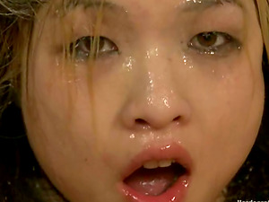 Restrain bondage Gang-bang and Mass ejaculation For Naturally Jugged Asian Mia Rider