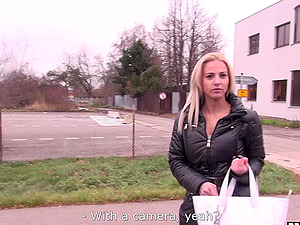 Hot blonde stranger Nicole Daniels takes money to be fucked hard