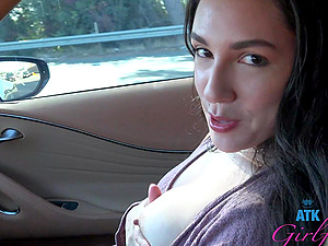 Sweet roommate Selena Ivy drops her jeans to tease in public